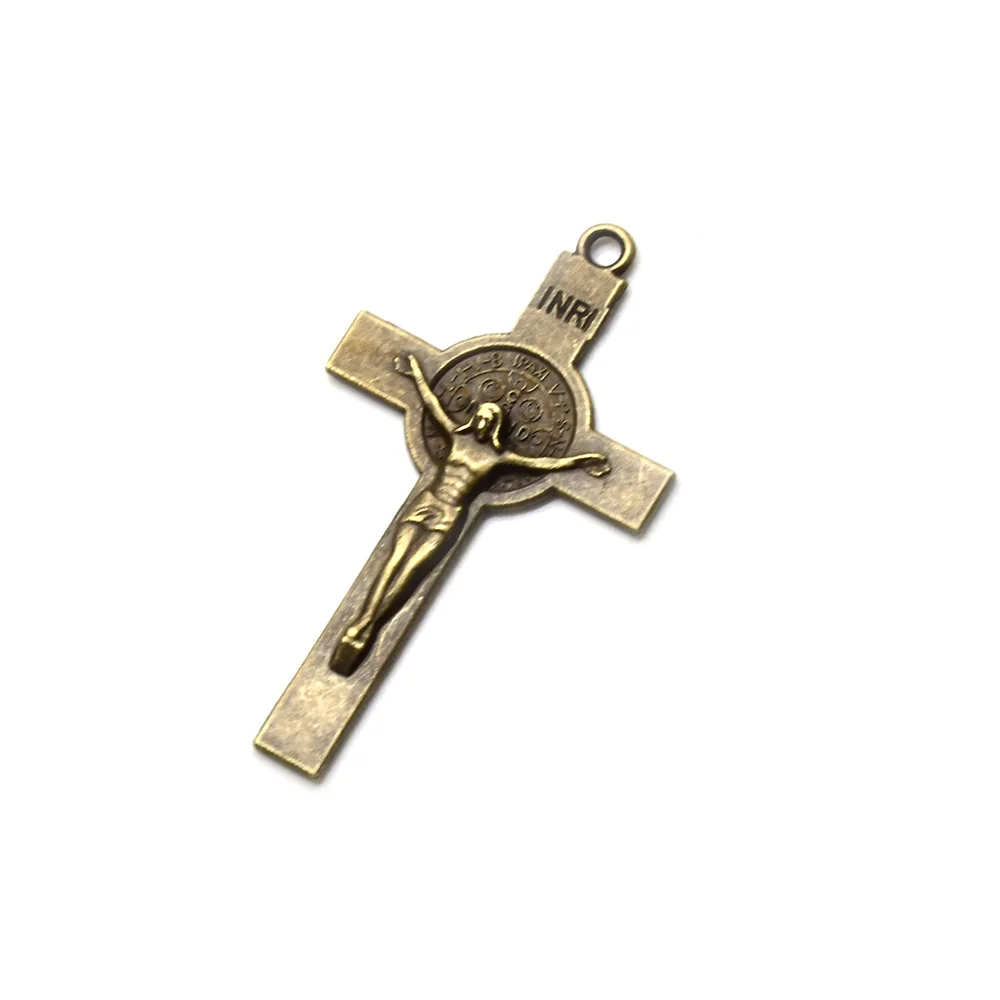 Antique Bronze Crucifix Pendant Religious DIY Accessories 10 PCS/lot