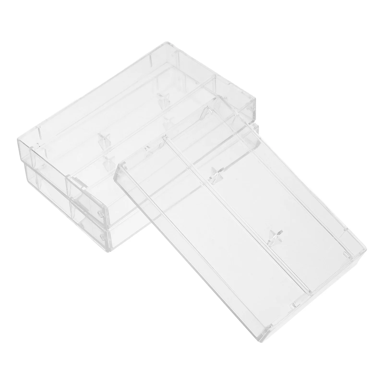 

3pcs Cassette Box High Transparency Durable Plastic Compact Portable Secure Transparent Cassette Holder Storage Organizer Boxes