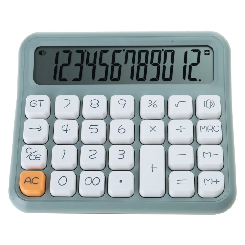 Calculatrice mignonne avec grand écran LCD à 12 chiffres, interrupteurs mécaniques, 652F