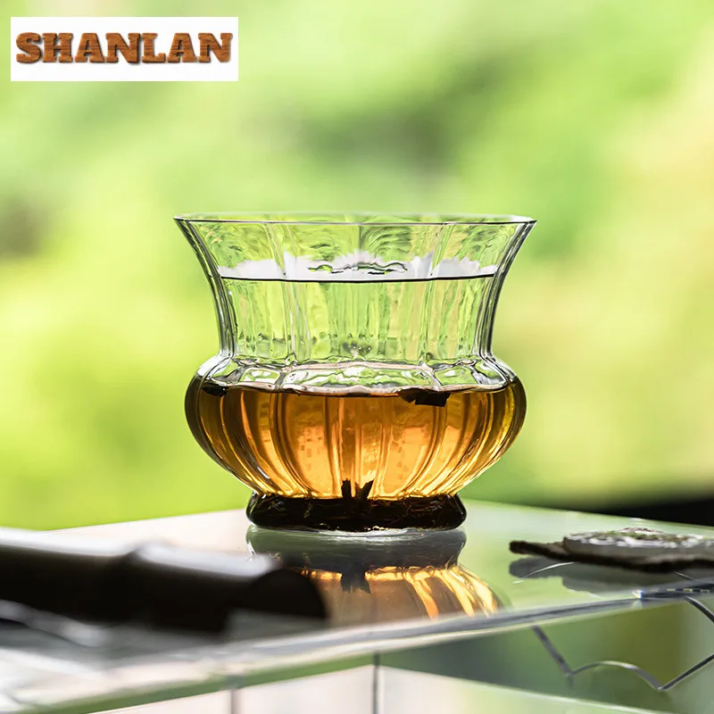 600ml Zen Lotus Transparent Glass Jianshui Tea Cup Wash Water Washing Slag Tank Tea Garbage Can Household Chaxi Cafes Ornaments