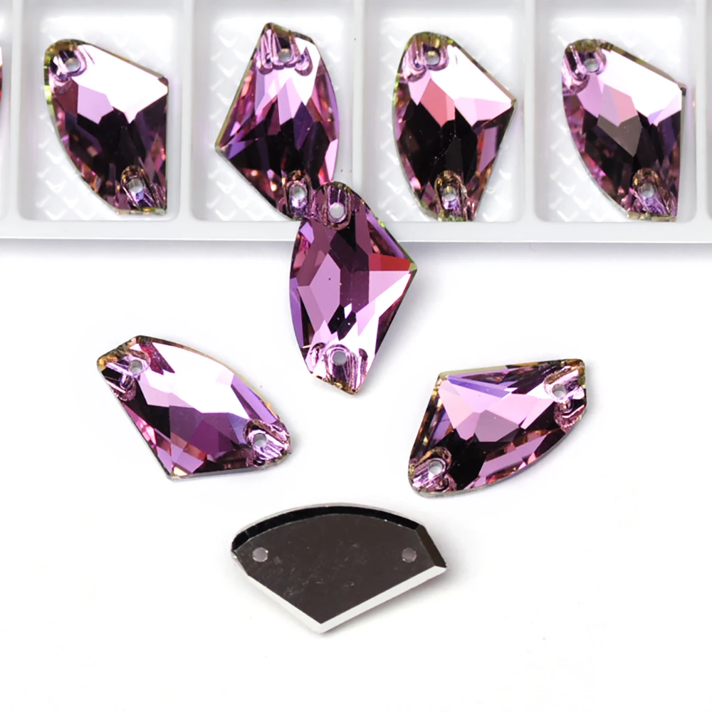 PUBRILEX Großhandel Glas K9 Strass Kanten mit Facettenschliff 3256 Strasssteine Galactic zum Aufnähen für Kleidung, Taschen und Accessoires – Detail 10