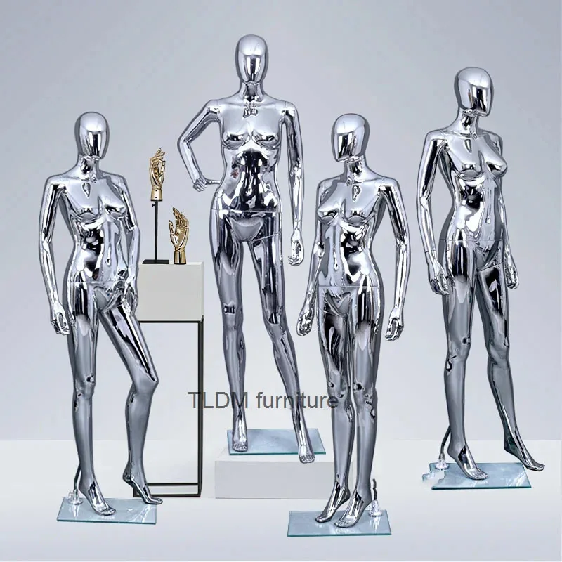 Full body Electroplating Mannequin Wedding Dress Mannequin for Women's Clothing Props Dummy Model Display Stand Mannequin Body Z