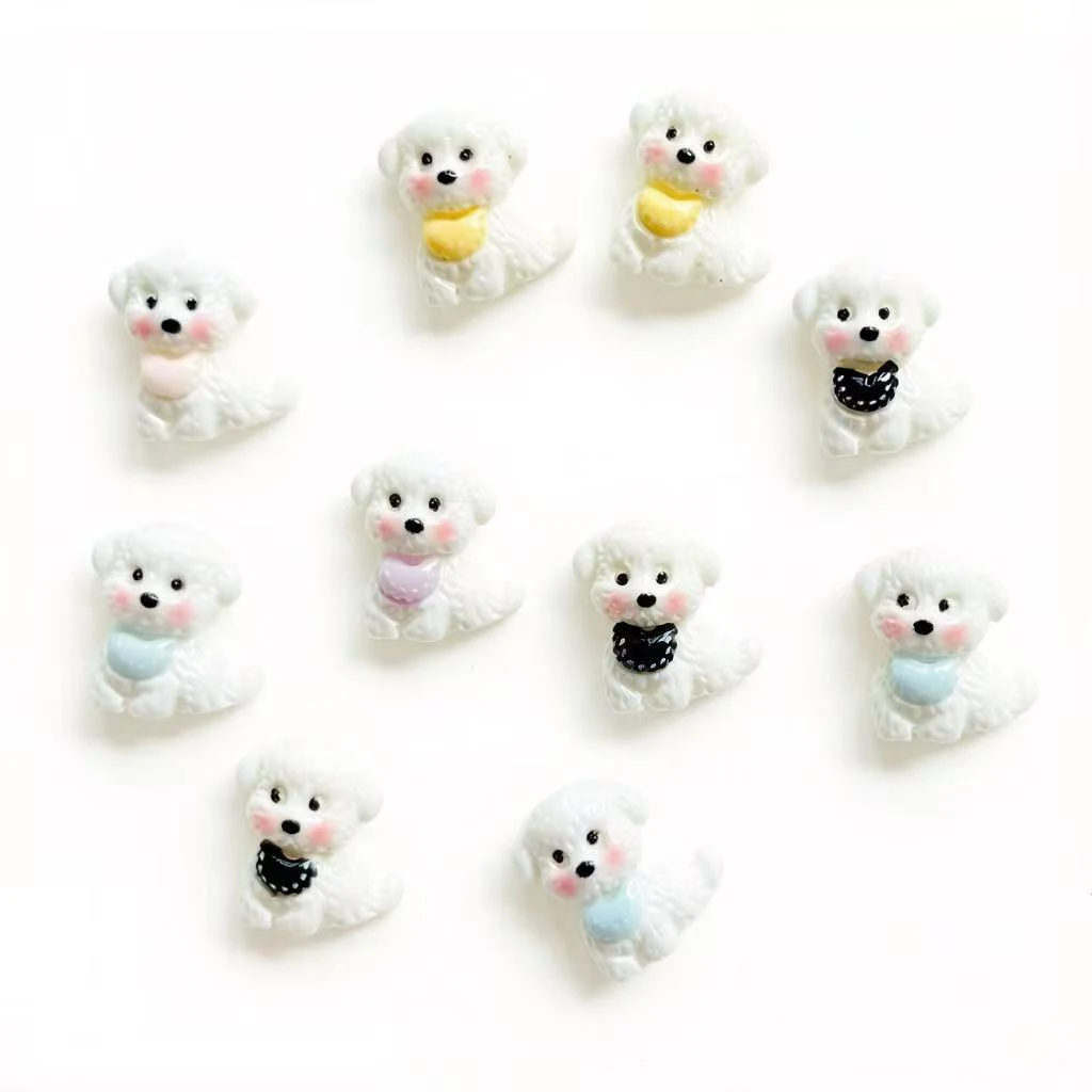 32PCS Cute Mini Mini cartoon animal puppy Nail Art Charms Creative Colorful Resin Nail Decorations for DIY Hairpin Nails Crafts