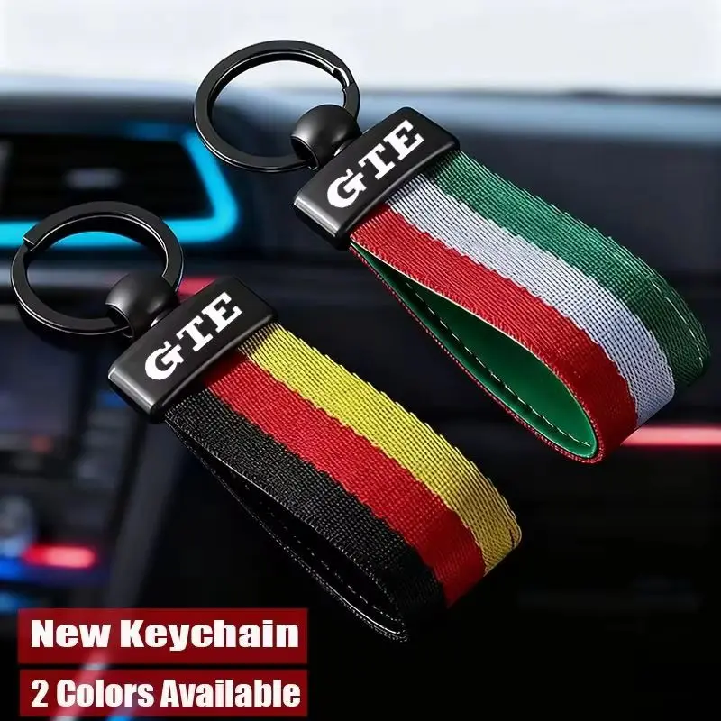 النايلون حزام كيرينغ قلادة سلسلة مفاتيح السيارة حامل لفولكس واجن GTE شعار بولو طوارق شاران بيتل المفاتيح الملحقات
