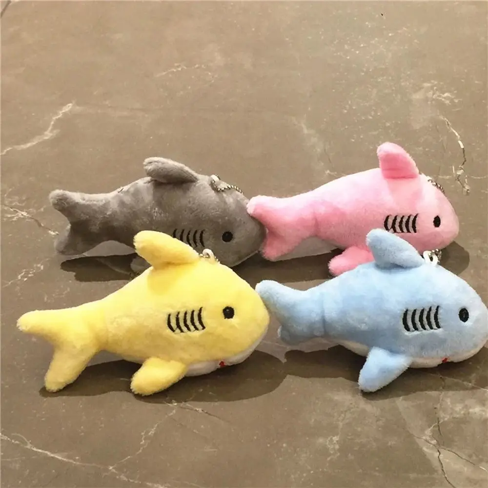 Animal Doll 12CM Simulation Shark Backpack Keychain Bag Pendant Shark Key Chain Ocean Animal Shark Plush Toy Key Chain Pendant