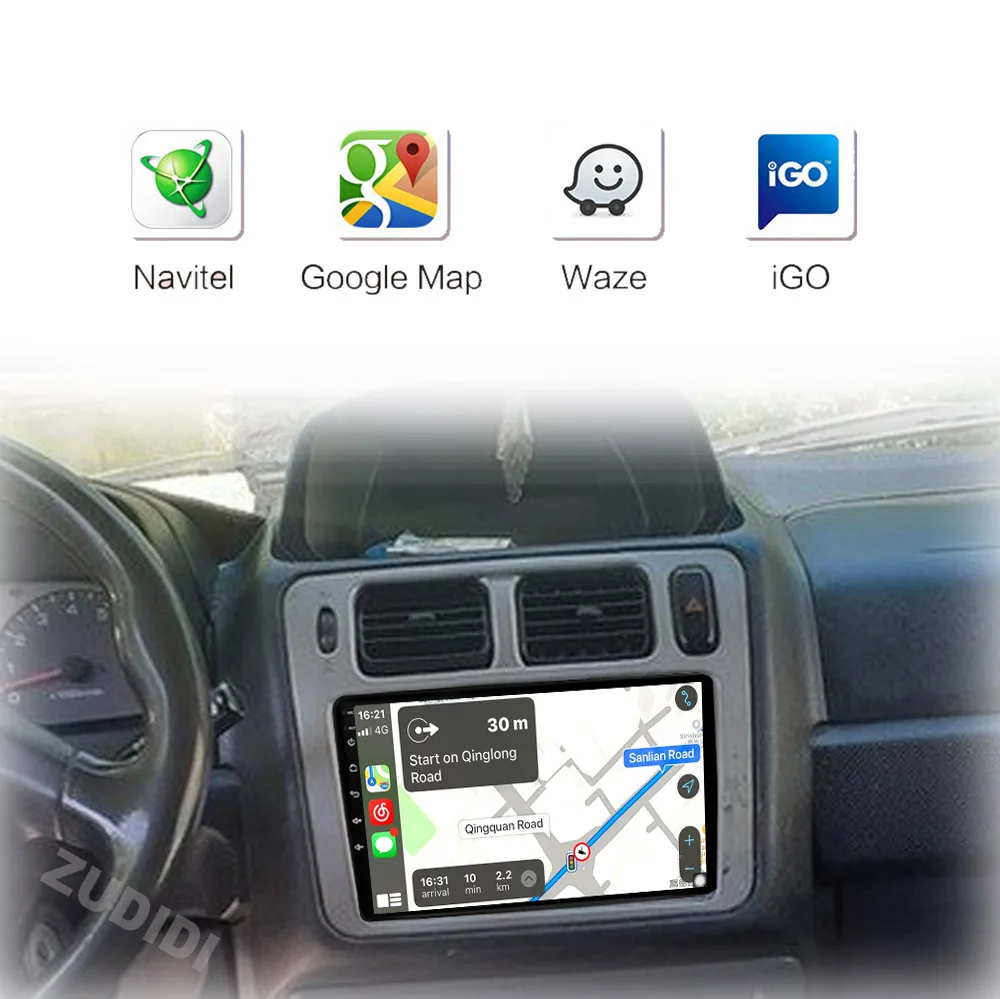 راديو سيارة 2DIN لميتسوبيشي باجيرو iO 1998-2007 أندرويد 16 4G واي فاي أندرويد السيارات Carplay نظام تحديد المواقع والملاحة لا مشغل ديفيدي