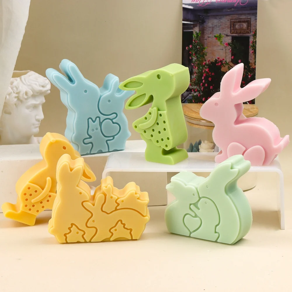 

Силиконовая форма для мыла в горошек с кроликом, милая форма для мыла из смолы с животными, форма для мыла в форме сердца, гипсовая форма для изготовления мыла, художественное украшение