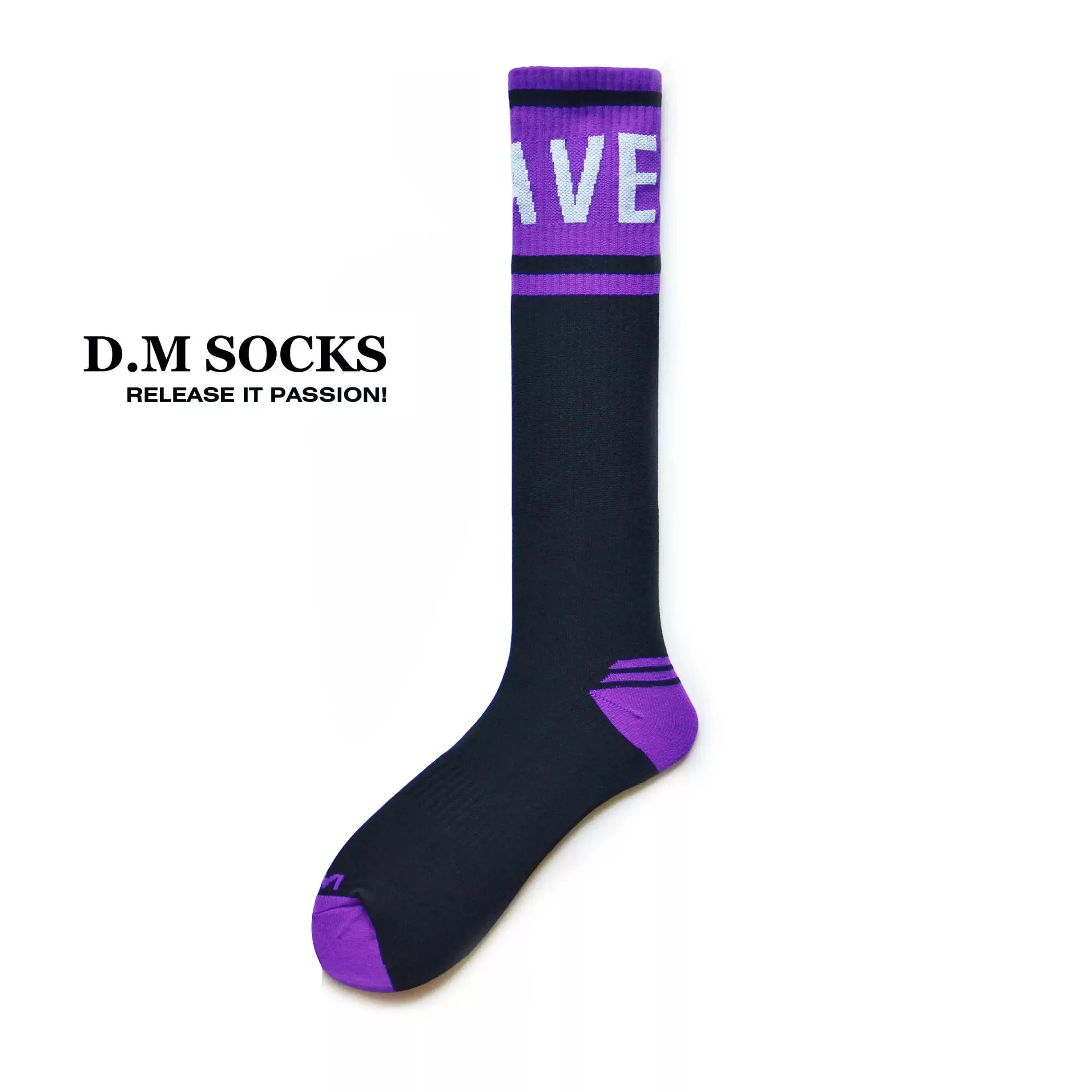 Fashion White Unique Design words Socks Men Cotton Sports Tube Football Socks Comfortable