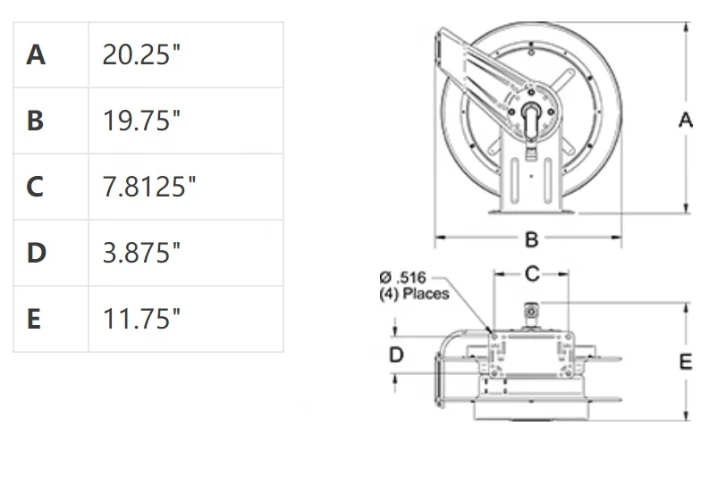 50 OP-LD  -3/8 In. X 50 Ft. 180br  Hose Reel--REEFT,spring Retractable Reel,pressure Washer Hose Reel