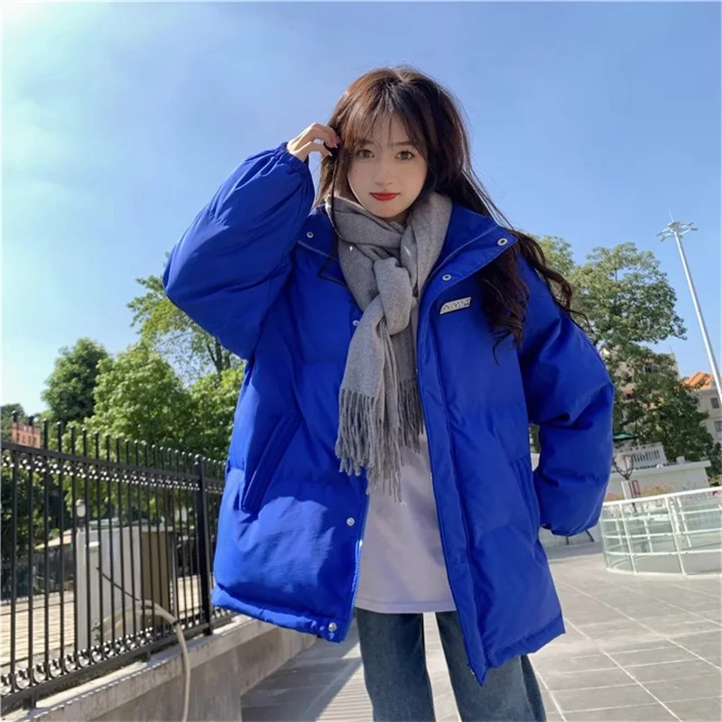 

Student Black Down Jacket Women's Thick Winter Coat 2024 New Fashion Temperament Short Cotton Jacket Bread Jacket Loose Small