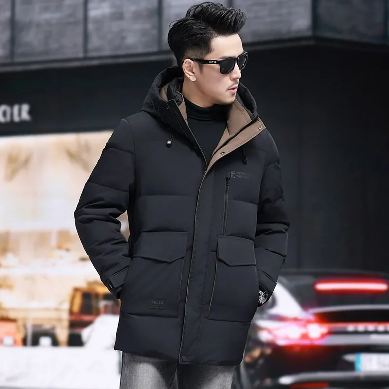 YEAE Designer Male Winter Brand New in Down Coats Duck Down Padding Heated Mens Winter Jacket Casual Man Sack Men's Cold Coat