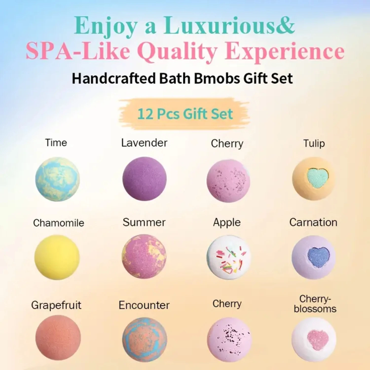 8/12pcs Bath Bombs Gift Set - Bubble Balls for Relaxing Bathing Experience Epsom salt Bath tub accesories Acrylic powder