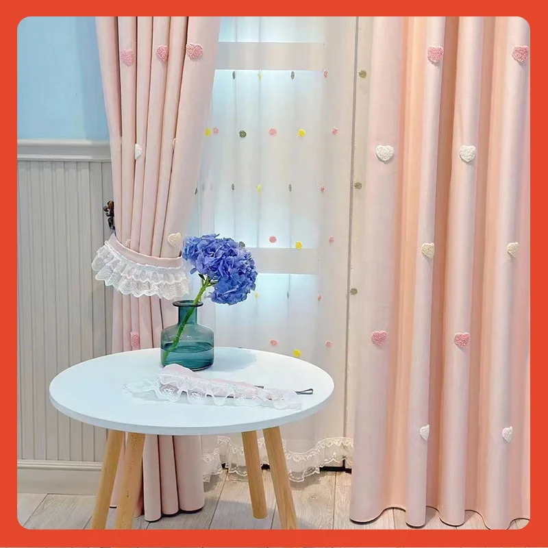 

Современное высококачественное трехмерное полотенце, простое утолщенное вышитое розовое занавеску для спальни