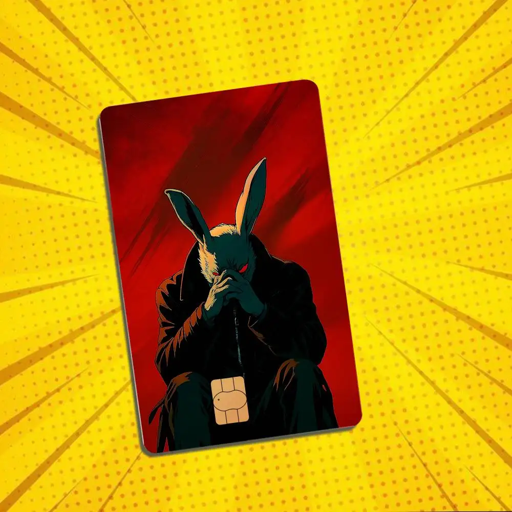 Halloween White Rabbit Devil Laser shimmer Name Card Sticker Decorate Bank Card Couple Student Study Supplies Decals Patch