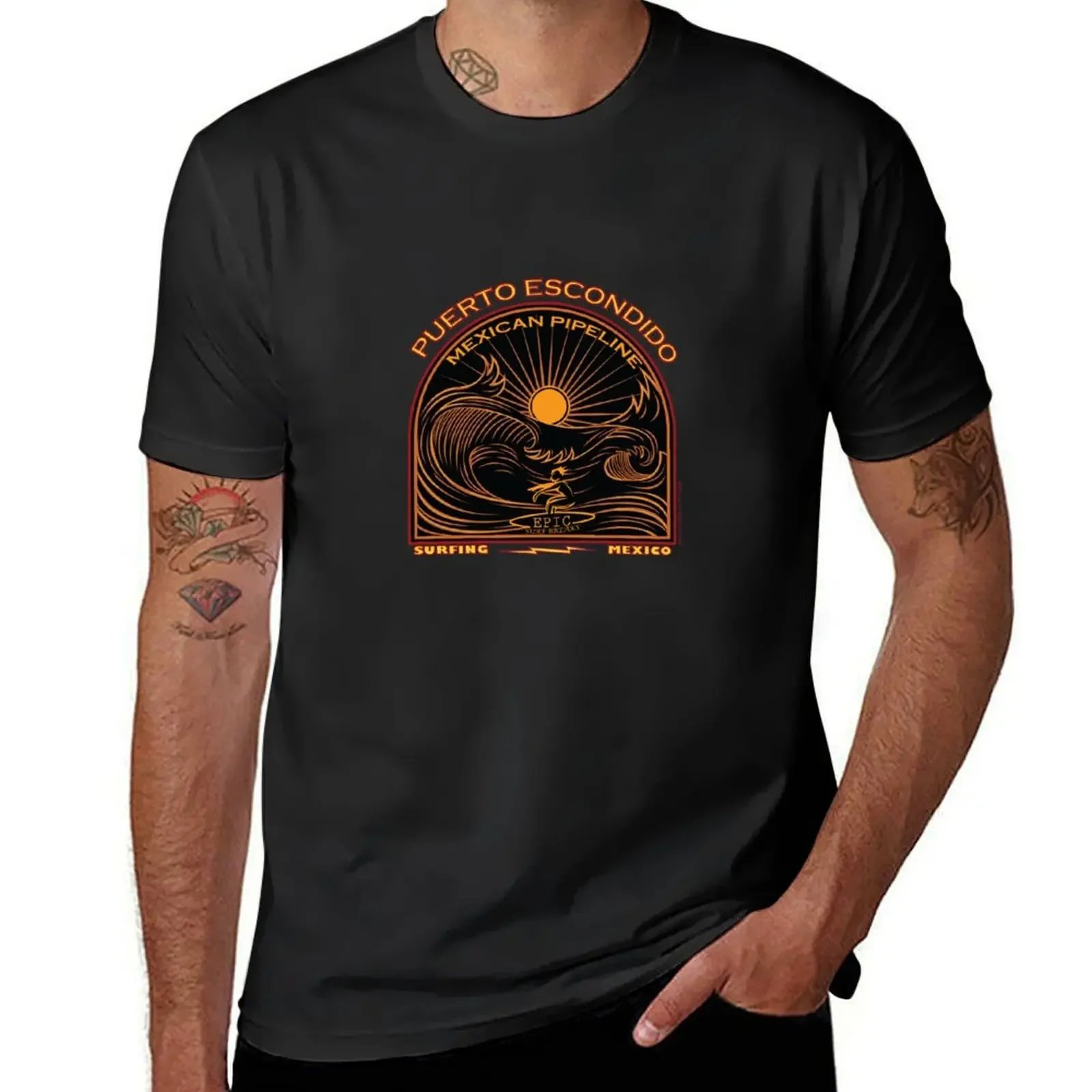 SURFING MEXICAN PIPELINE PUERTO ESCONDIDO T-Shirt anime t shirts hippie clothes vintage clothes summer tops designer t shirt men