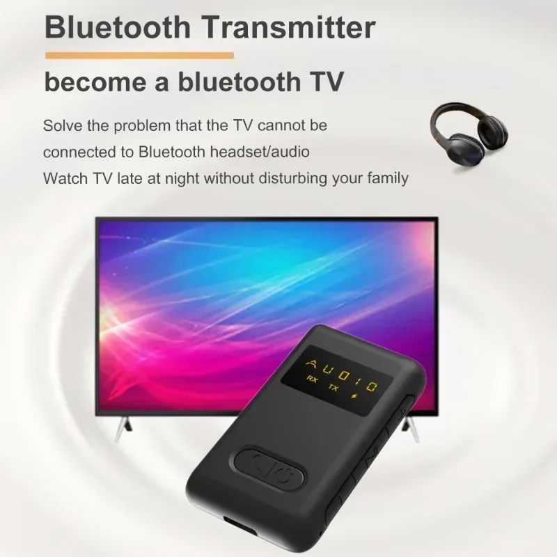 2 In 1 Bluetooth 5.0 Audio Receiver Transmitter 3.5mm AUX Jack RCA USB Dongle Stereo Wireless Adapter For Car TV PC Headphone