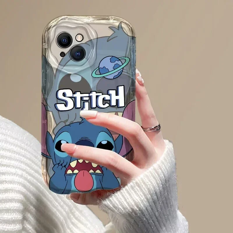 Cute Planet Stitch Phone Case For Samsung Galaxy S25 S24 S23 S22 FE Plus Ultra A15 A16 A25 A55 A35 A54 A14 A07 A17 Soft Cover