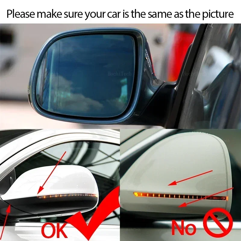 For Audi Q5 SQ5 8R 2008-17, Q7 SQ7 4L facelift 2010-2015 2x Dynamic Blinker LED Turn Signal Light Indicator Side Mirror Lamp