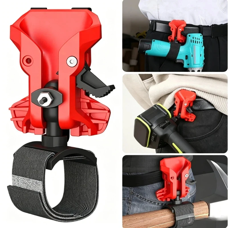 3Pcs Portable Hand Drill Holder Self-Locking Quick Extraction Belt Clip for Power Drills,Screwdrivers,Hammers,Belt-Mounted Tools