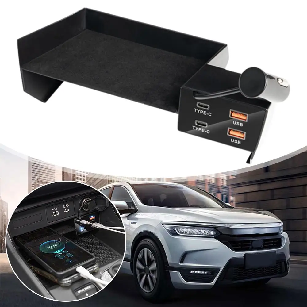 

For Crv Breeze 2023-2024 Car Fast Charger 90w To C Adapter With C Cigarette Usb Charging Shunt Type Splitter Usb Hub T0p6