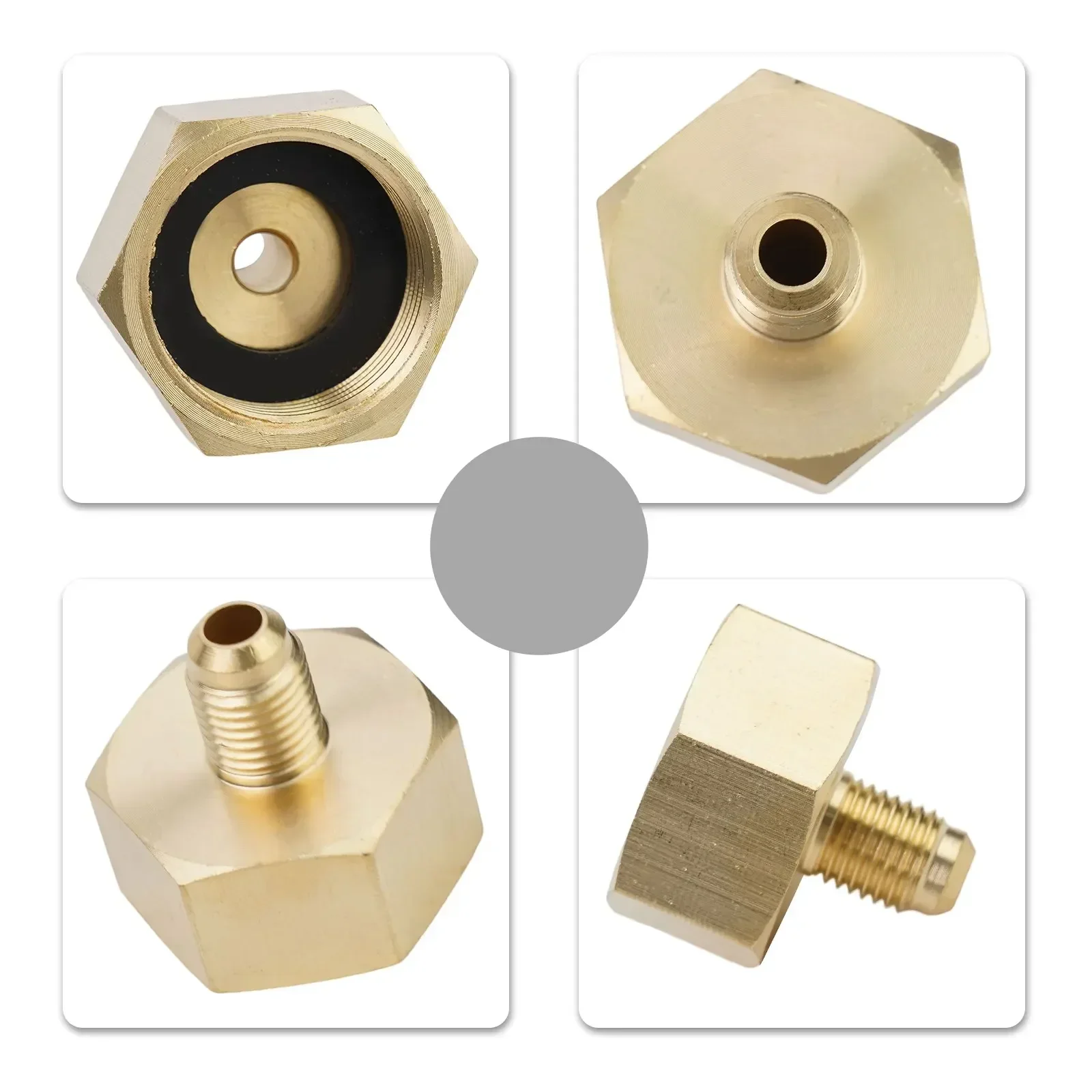 Part Bottle Adapter Accessories 1/4SAE G3/4 Brass Gold Car Conditioner Adapter For R134A Bottle Adapter Useful High Quality