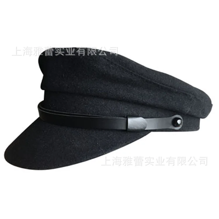 Korean Retro Navy Cap for Men Women, Autumn Winter Wool Military Beret Visor Hat, Custom Republican Student Cap