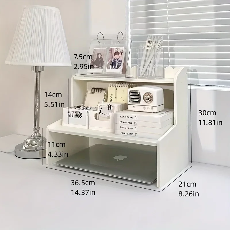 Upgraded Thickened Double-layer Heightening Desktop Rack, Dormitory Office Cosmetic Stationery Book Storage And Finishing Rack