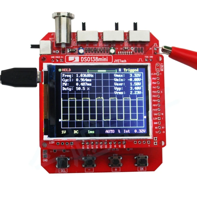 Imagem -04 - Osciloscópio Digital Kit Faça Você Mesmo Aprendizagem Tamanho de Bolso Dso138 Mini Melhorar