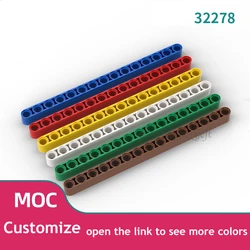 50pcs Building Blocks Technical DIY Liftarm Thick 1x15 hole arm Bricks Compatible MOC Parts Educational 64871 32278 Assemble