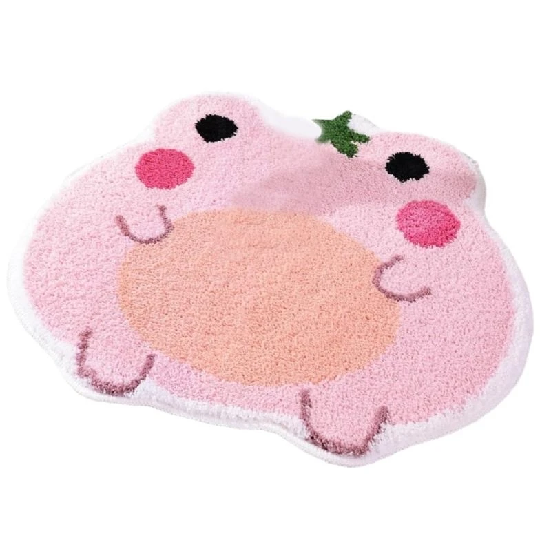 

652F Bathroom Mat Shower Rug Cartoon Animal Bath Mat with Strong Water Absorption and Fast Drying for Kids' Safety