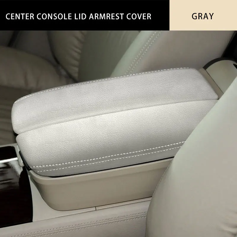 Center Console Armrest Lid Cover for Honda Acura RL 2005 2006 2007 2008 2009 2010 Gray PU Leather