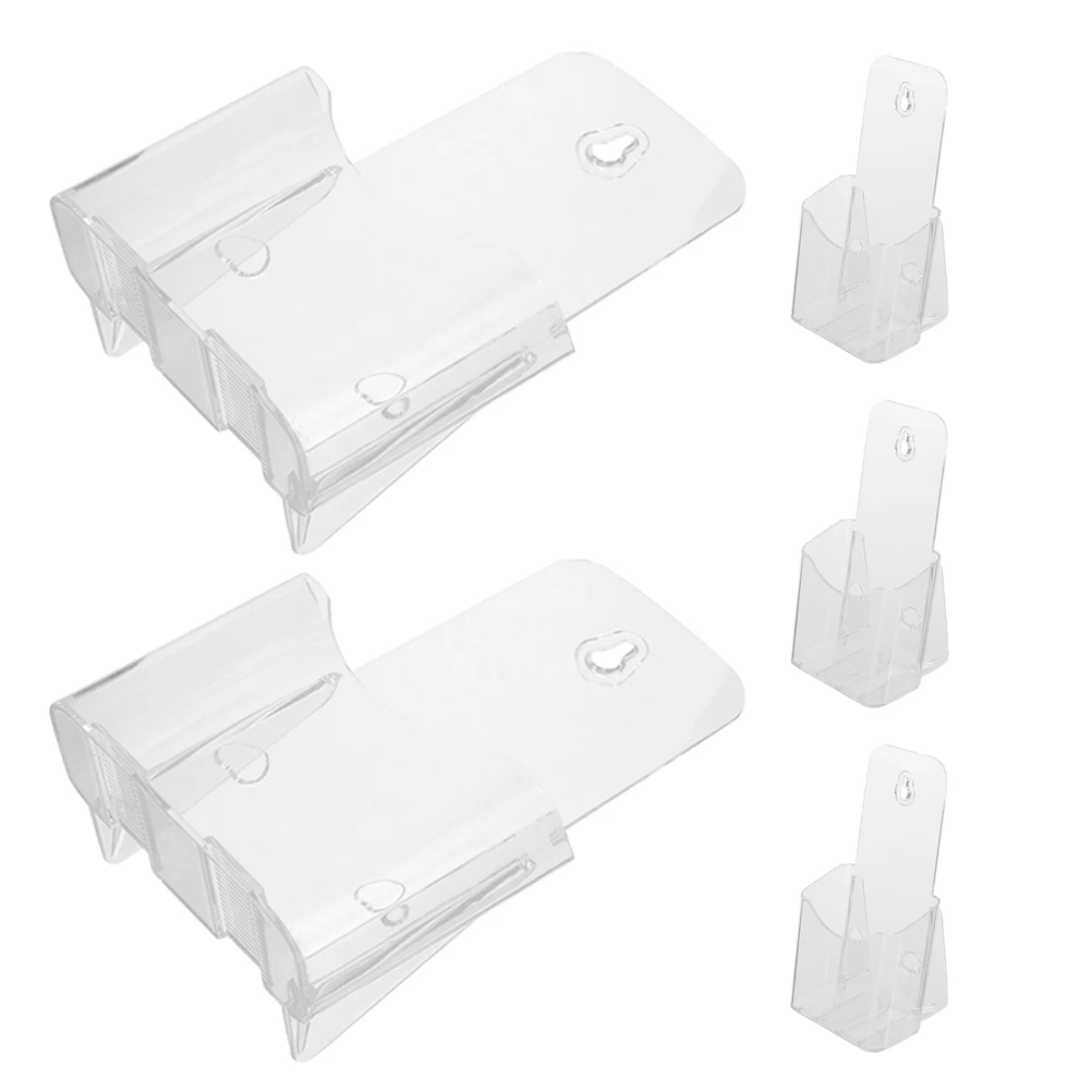 

5 Pcs Acrylic Display Stand A4 Trifold Brochure Holder Rack File Storage Organizer Transparent Magazine Pocket Office Card