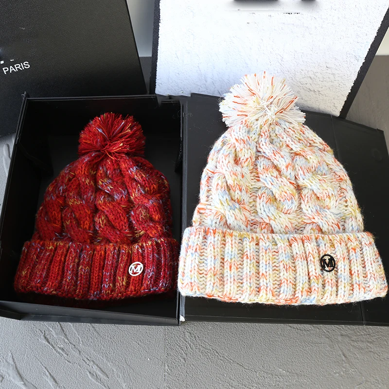 

Spiral pattern fun Ball stripe Wool hats Men's hat Knitted Women Badminton cap y2k skiing cap Halloween Hat Winter Hat Wholesale