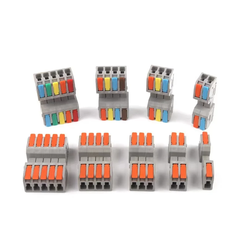 Wire Connectors 2604DT 2608T Docking Cable Conectors Fast Universal Wiring Compact Conductors Push-in Terminal Block LED SPL-223