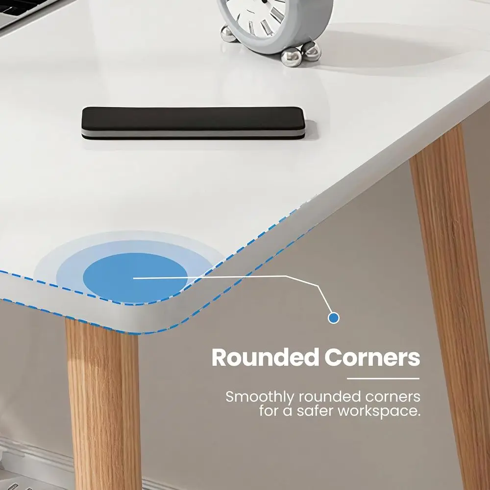 مكتب خشبي أبيض أنيق 40 - مكتب منزلي متين أو غرفة نوم أو طاولة دراسة