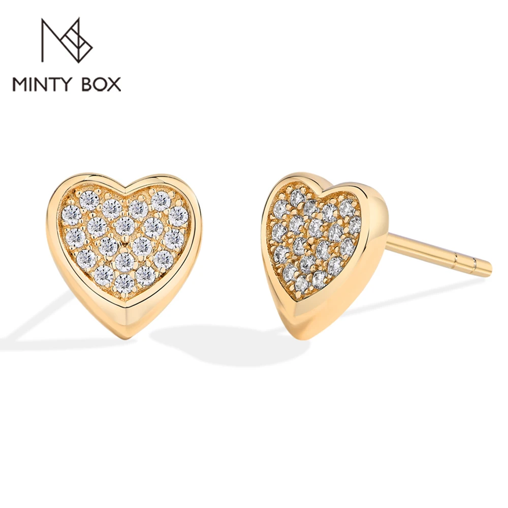 

MINTYBOX Серьги-гвоздики из стерлингового серебра S925 с муассанитом для женщин, лабораторные серьги с бриллиантами, роскошные свадебные изящные ювелирные изделия