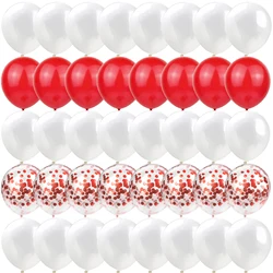 40PCS White and Red Flash Package Balloons Gender Reveal Wedding Valentine's Day Baby Shower Birthday Globos Party Decorations