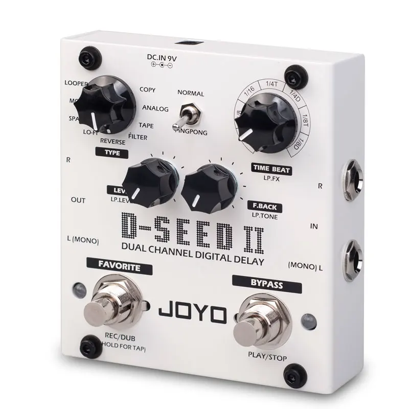 JOYO D-SEED II Digital Delay Guitar Effect Pedal Dual Channel 8 Modes Stereo Looper Function Multi Effect Pedal Electric Guitar