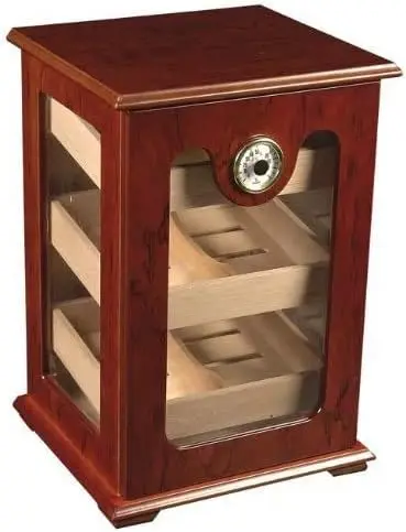 

Panorama Display Cigar Humidor | Cedar Wood Case Holds 75-100 Cigars with Hygrometer & Gold-Plated Hinges, Ideal Gift for Men