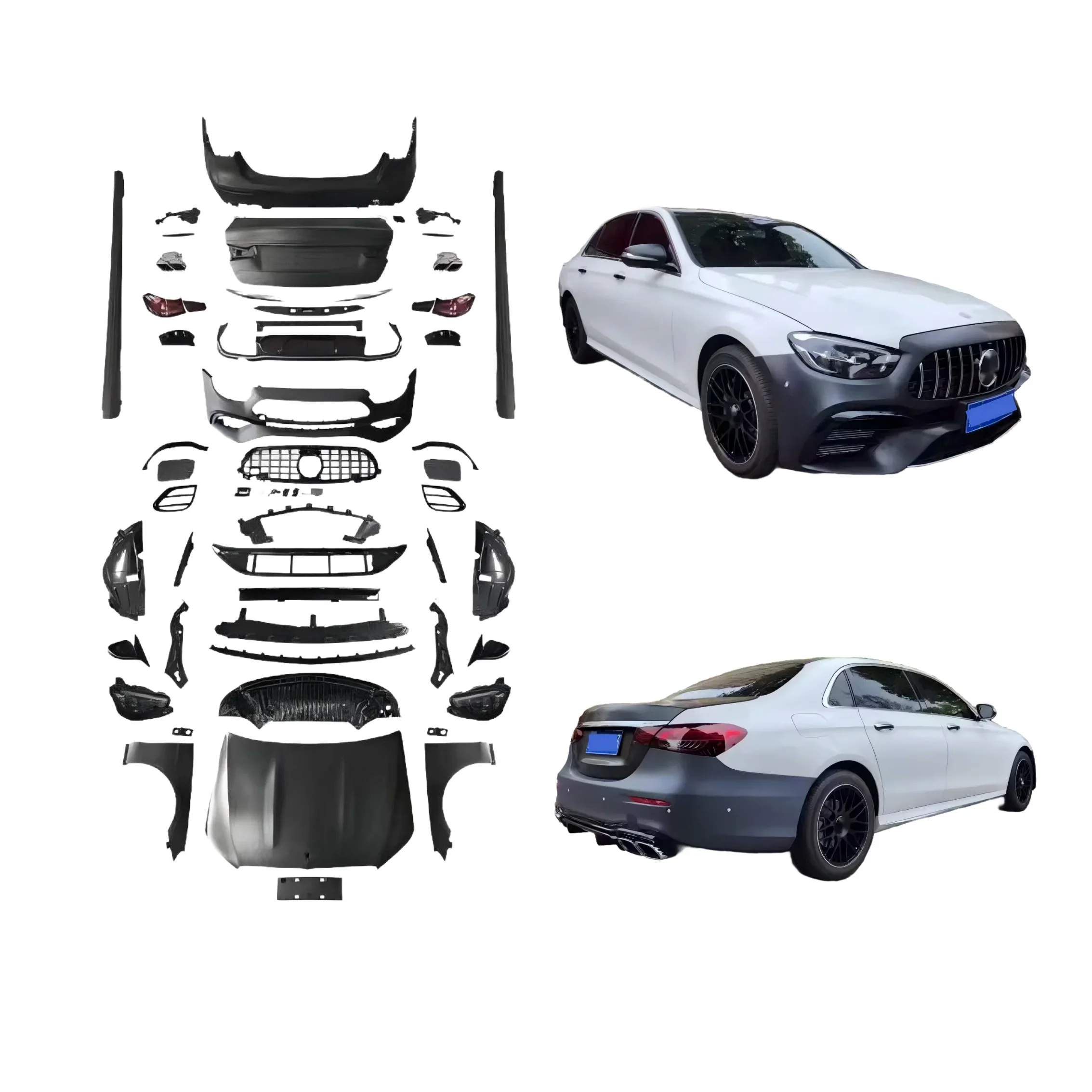 

BR Modification Club Bodykit For 2009-2016 W212 Facelift To W213 E63 2023 Model Kit High Quality Bumper LED Headlight Bonnet