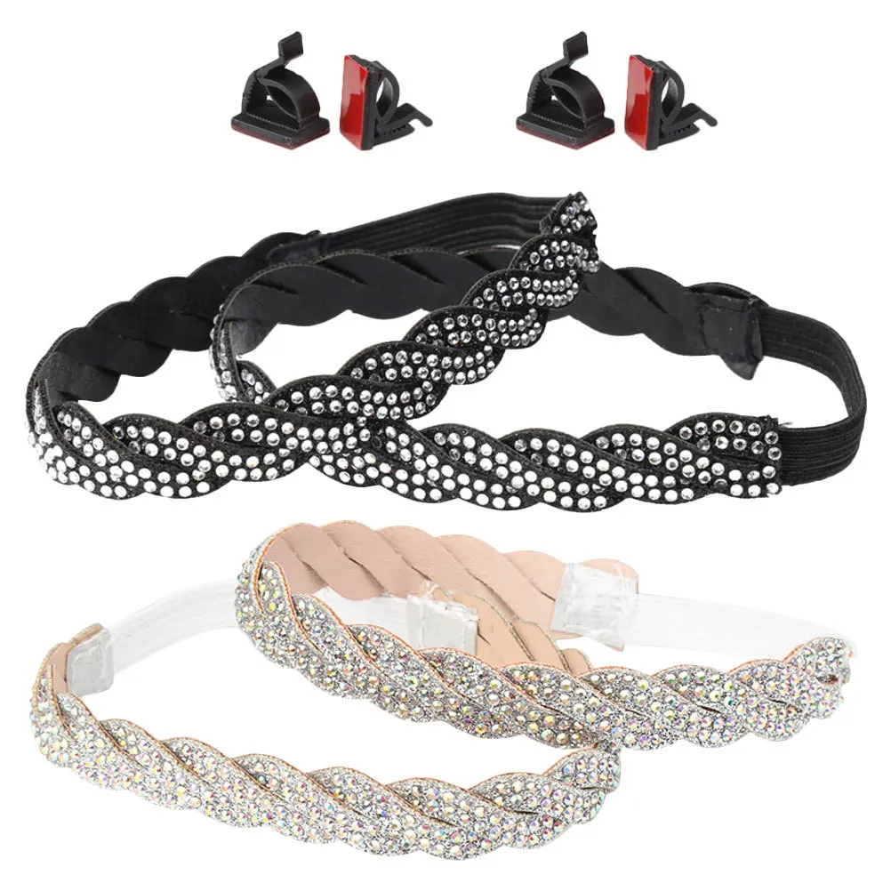 

4Pcs High Heel Elastic Shoe Straps Detachable Anti-Loose Replacement Shoes Lace Decorative Heel Bands Pearl Anti-Loose Shoelace