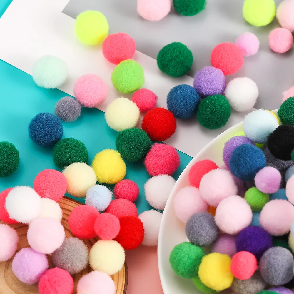 1000pcs/bag 1.5cm DIY Jewelry Decoration Ball High Elasticity Plush Ball Colorful Handmade DIY Accessories