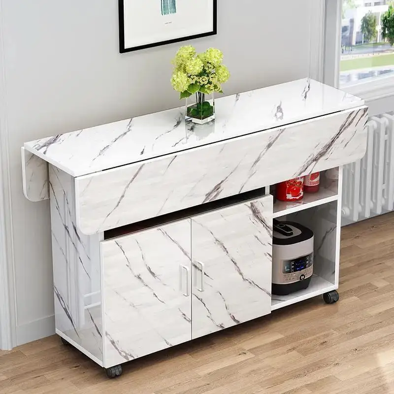

Folding table dining table small household type simple 4 person dining table movable rectangular multi-functional sideboard