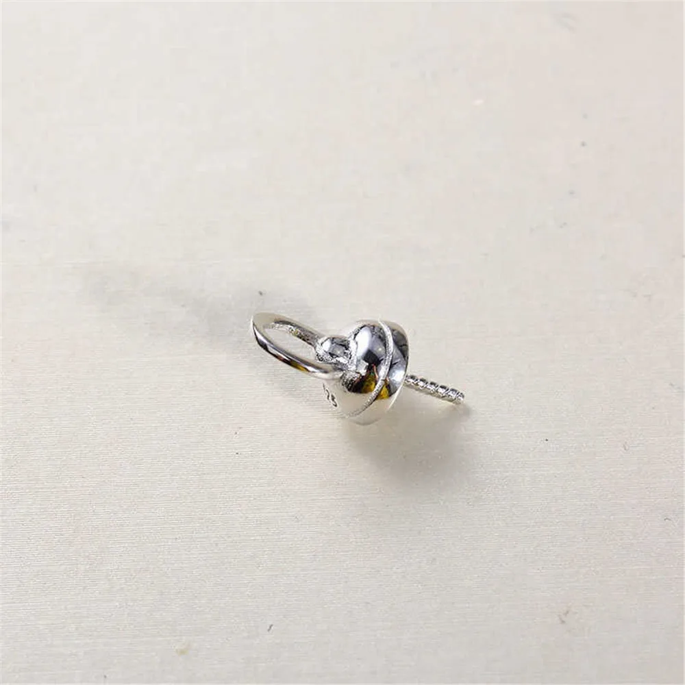 S925 Sterling Silver Pearl Pendant Setting, DIY Empty Bezel Cup Jewelry Supplies for Craft Making, Hollow Prong Pendant Findings