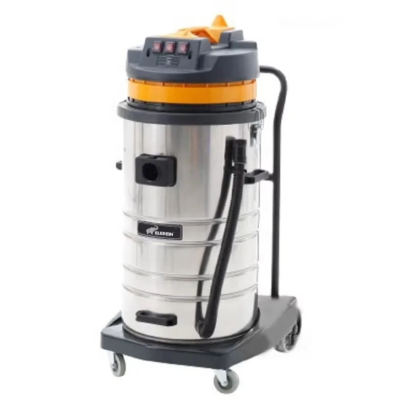 3000W 3 Motor 80L Yellow Industrial Wet Dry Water Filter Vacuum Cleaner For Outdoor Use Car Washing Carpet Cleaning Heavy Dust