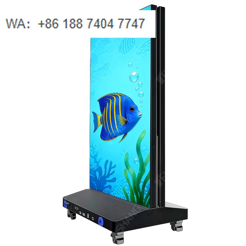 1920x640mm HD Screen USB/WiFi Control Slim Pixel Wall Design Digital Foldable LED Banner Poster Display for Offices Ad Agencies
