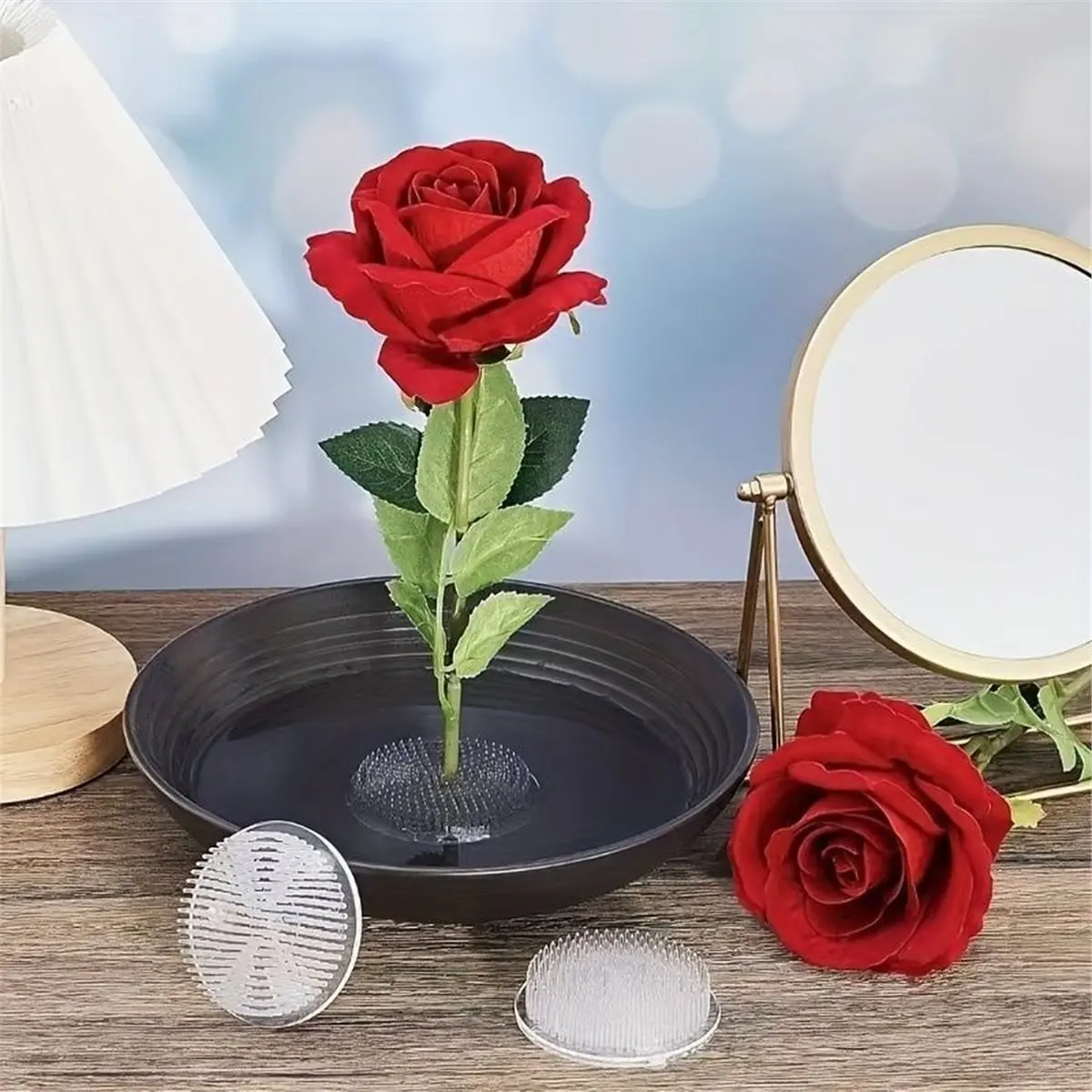 12pcs Plastic Vase, Transparent Vase, Round Flower Arrangement Tool,Floral Arrangement Tools