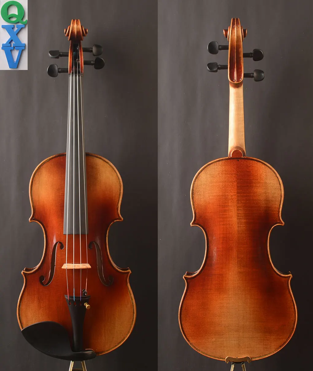 Oil antique varnish!Guarneir model  Full size Violin ! strong deep tone, free case, bow and shoulder rest, real violin on photo