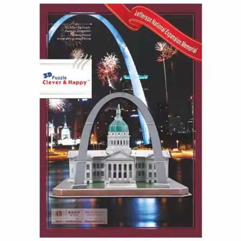 Jefferson National Expansion Memorial US 3D Paper Puzzle Building Model Toy World Great Architecture Friend Boy Girl Travel Gift