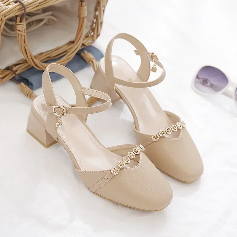 Zapatos De Mujer Women Cool Light Weight Beige High Quality Pu Leather Office Pumps Lady Cute Comfort Hotel Work Heel Shoes A229